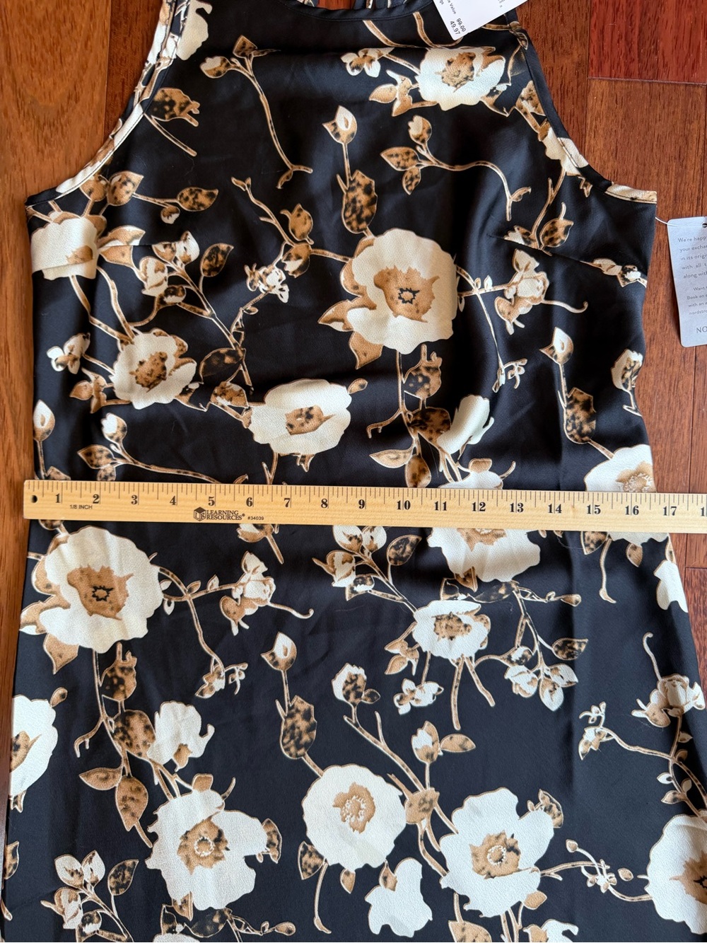 MELLODAY Black Maxi Dress with Cream & Gold Floral Print - Picture 6 of 9